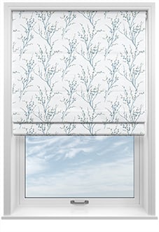 Laura Ashley Pussy Willow, Off White/Seaspray - Twist&Fit Roman Blind